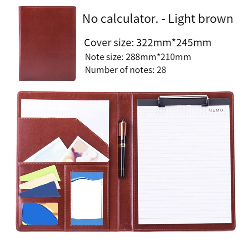 GW-A4 Conference Folder Multifunctional Business Folder Leather Contract File Folders Filing Office Folder Chool Folder