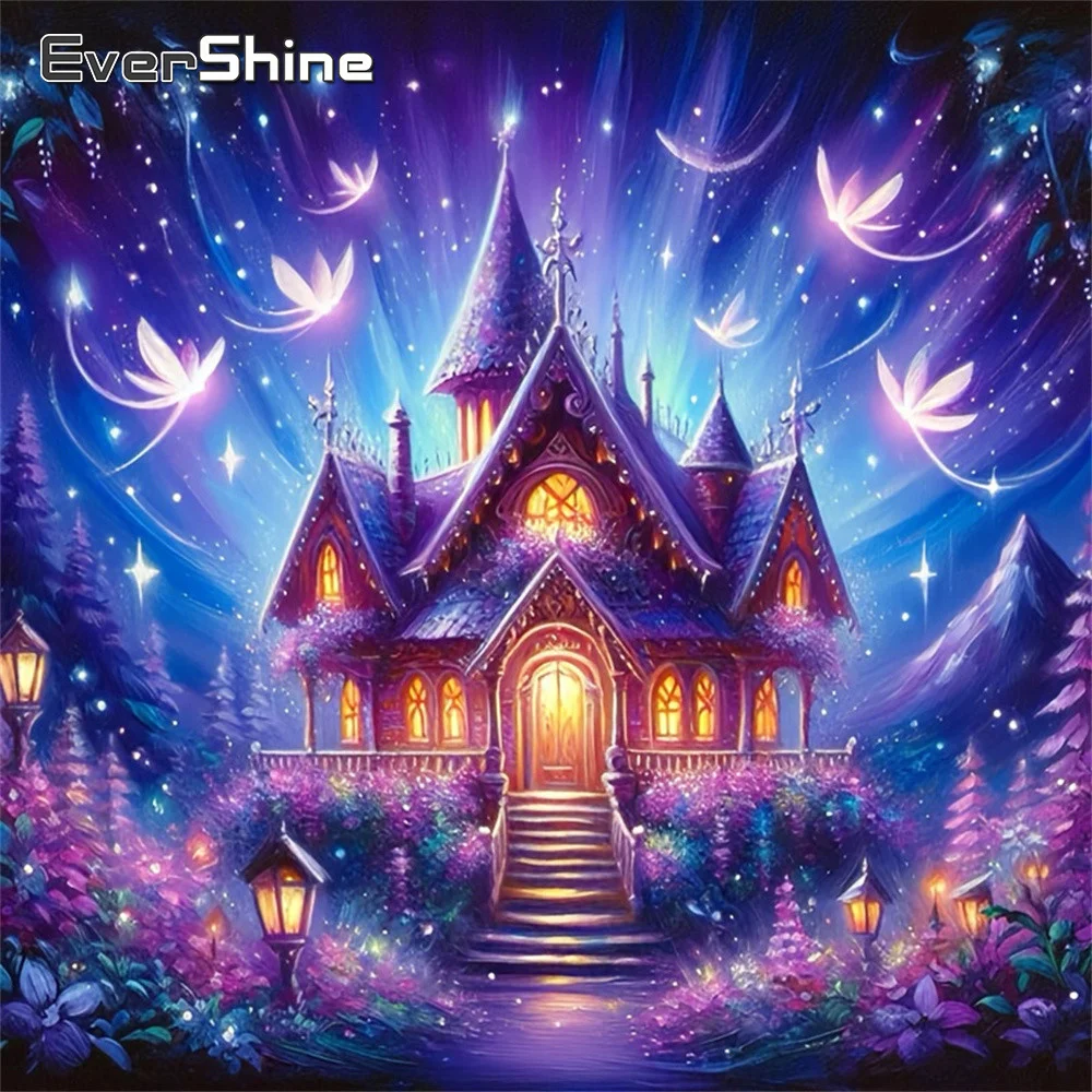 Evershine Voll-Diamant-Mosaik Landschaftsgemälde Schloss-Muster für Erwachsene Anfänger Stickerei Haus Einzigartiges Geschenk