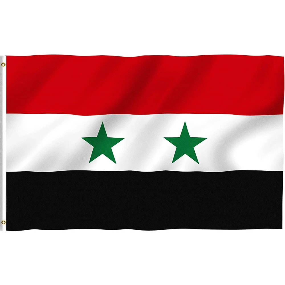 High Quality National 100% Polyester Syria Flags