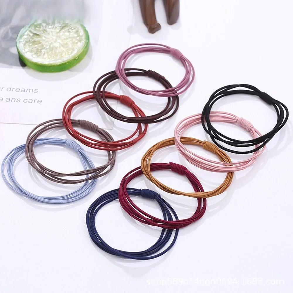 

10pcs/set Korean Four In One Multicolor Hair Accessories Simple Rubber Band High Elastic Headrope Accessories Wholesale