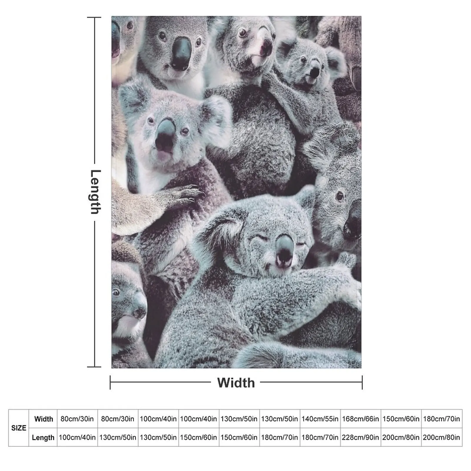 Koalas Throw Blanket Travel Picnic Loose Designers Soft Beds Custom Blankets