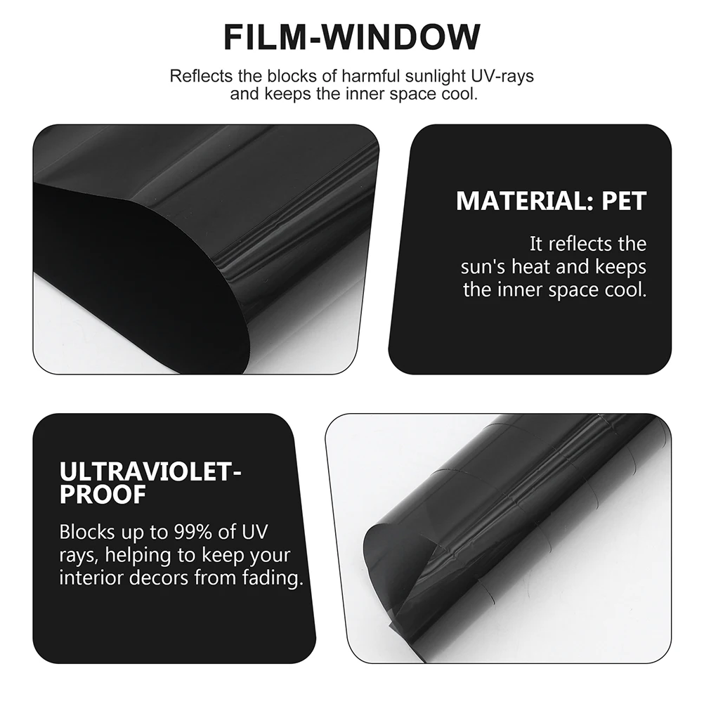 

Car Window Film Anti explosion Heat Insulation Black PET Privacy Protection Solar Reflective Vehicle Shading Tint