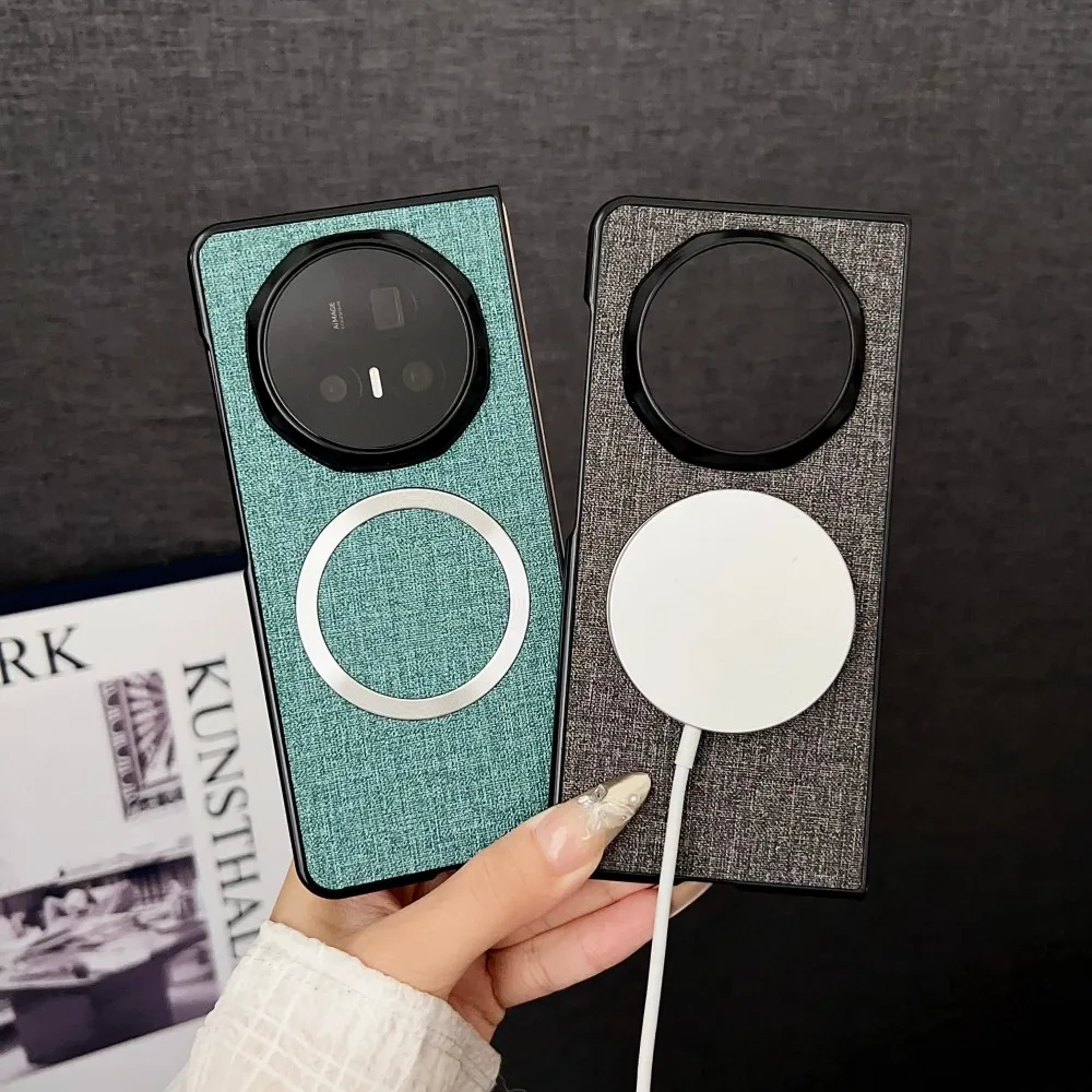 حافظة لهاتف هواوي هونور ماجيك V5 فاخرة من قماش البولي يوريثان شحن لاسلكي مغناطيسي غطاء خلفي لهاتف ماجيك V5 V3 V 5 Shell