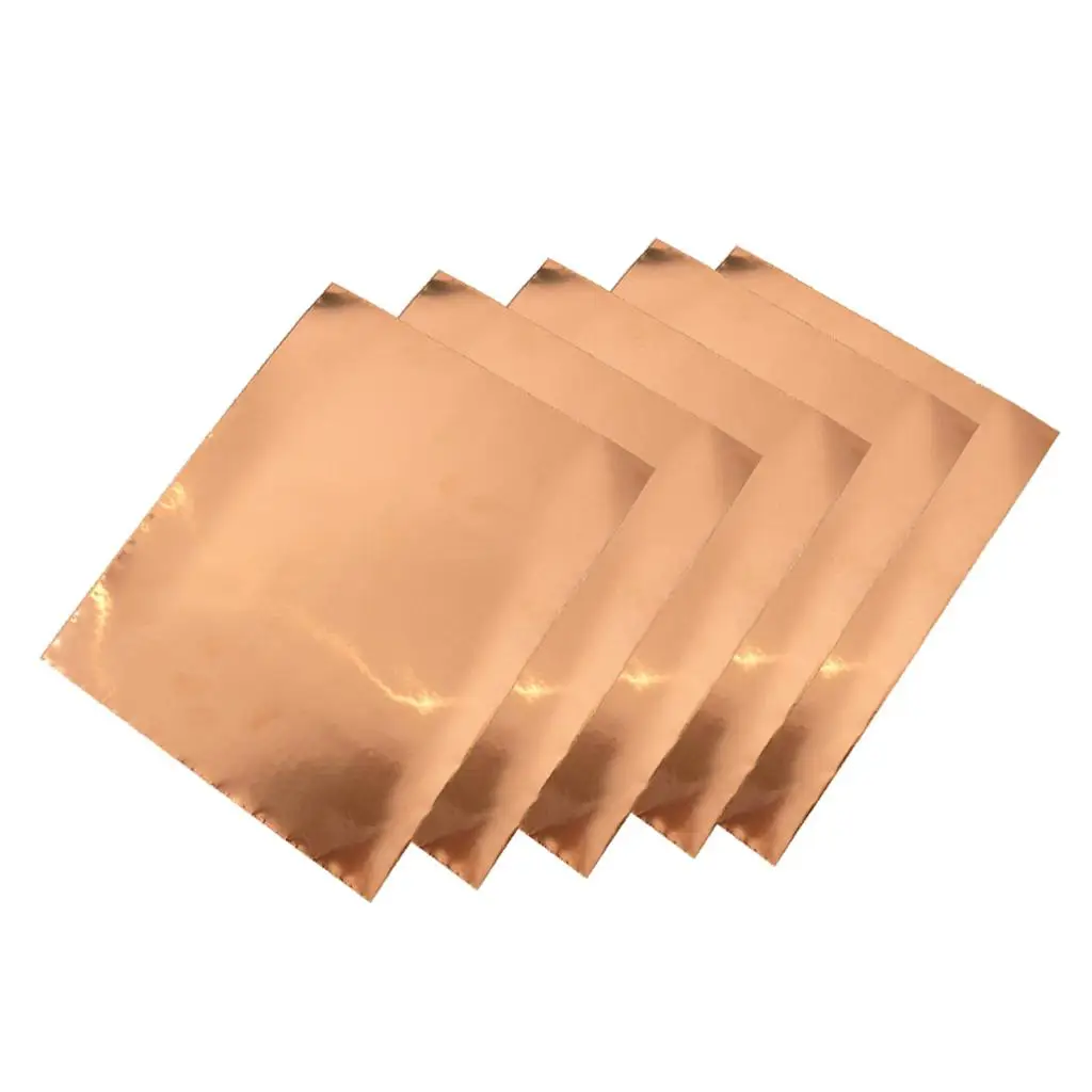 5 Pack Electric Guitar Copper Foil Tape Single Conductive Adhesive Sheet 30x22.5cm for Smart Phone PC PDA PDP Copier