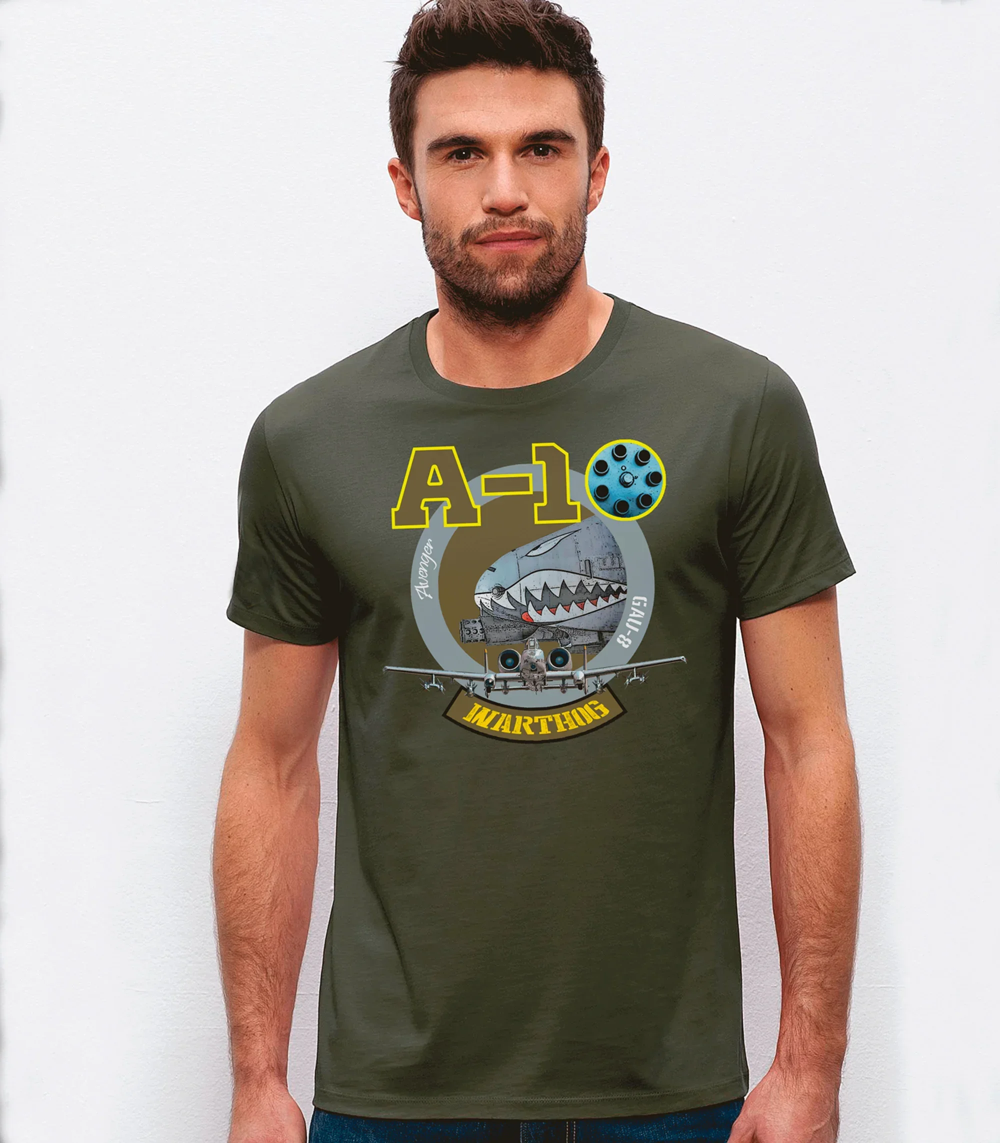 A-10 Warthog Attack Aircraft Machine Gun Logo T-Shirt 100% Cotton O-Neck Summer Short Sleeve Casual Mens T-shirt Size S-3XL