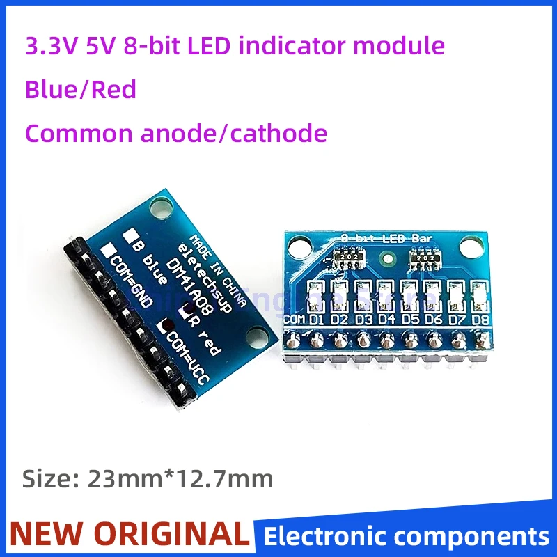 5 peças 3-24v 8 bits azul/vermelho ânodo comum/catodo módulo indicador led placa de ensaio kit de partida placa para arduiuo nano uno mega2560