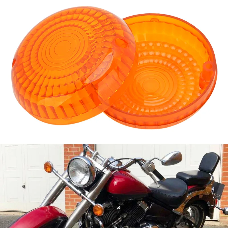 For Yamaha V-Star 250 650 1100 Road Star V-Max Virago 750 Motorcycle Yellow Turn Signal Light Indicator Lens Cover Accessories