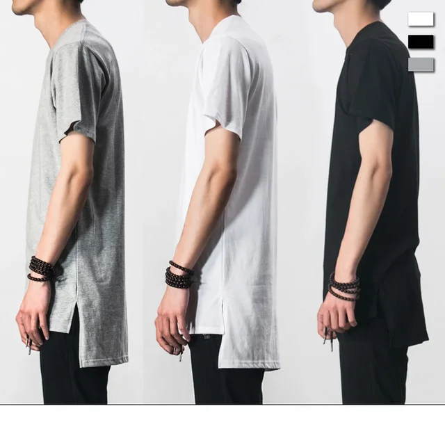 MRMT 2026 Nowa Koszulka Męska z Asymetrycznym Dołem (Krótki Przód, Długi Tył) i Bocznym Rozcięciem, Krótki Rękaw, T-shirt Męski, Top dla Mężczyzn
