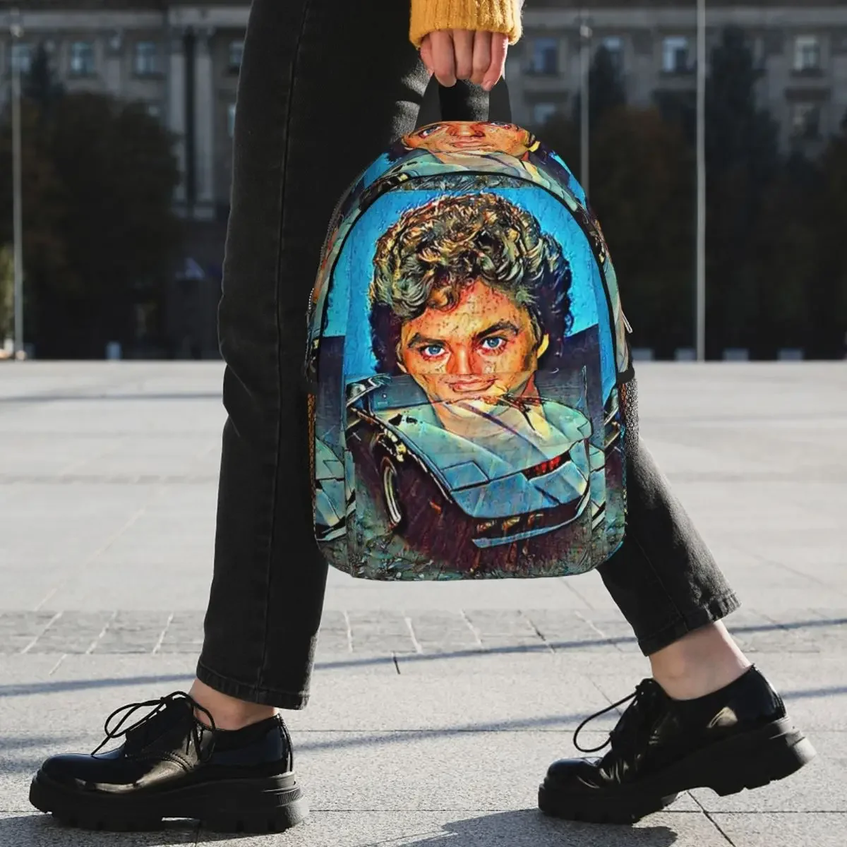 David Hasselhoff-mochila escolar de dibujos animados para niños y niñas, morral de viaje para estudiantes, bolso de hombro de gran capacidad