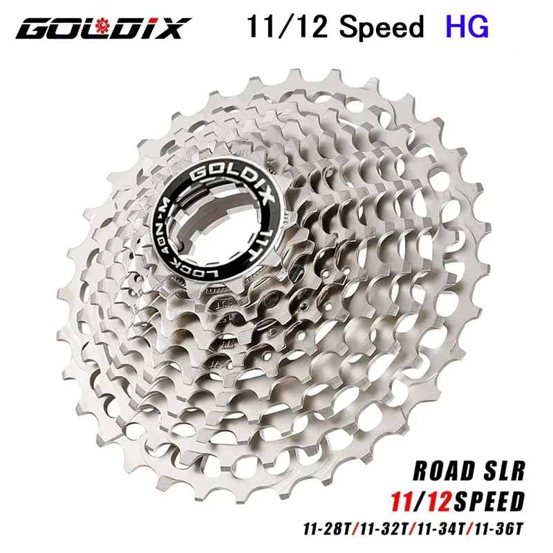 

GOLDIX Road Bike Cassette 7075 Aluminum Alloy CNC Hollow Bicycle Freewheel HyperGlide for Shimano 11/12speed R7000 R8000