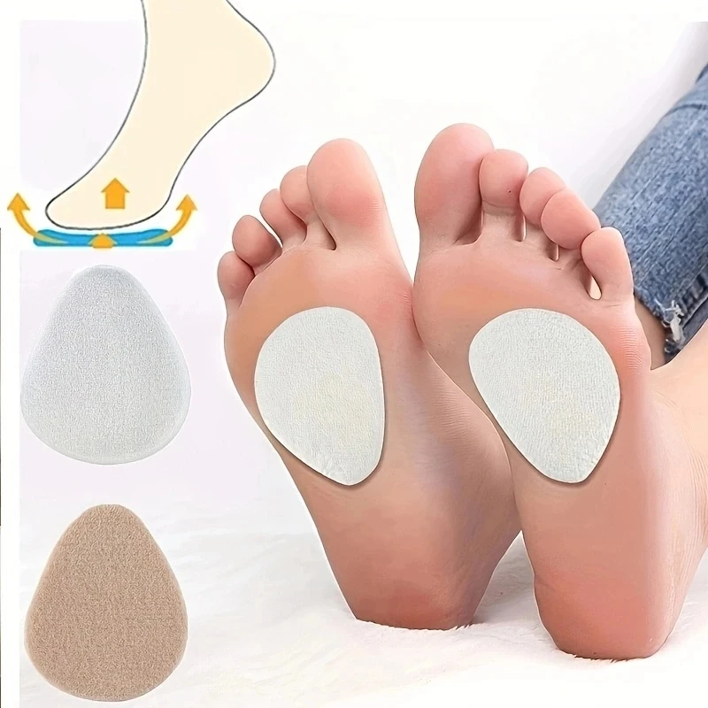 2Pcs Heel Pad Anti-slip-wear Reduce Pressure Care Self-adhesive Felt Front Palm Pad Relieve Foot Pain High Heels Cushion