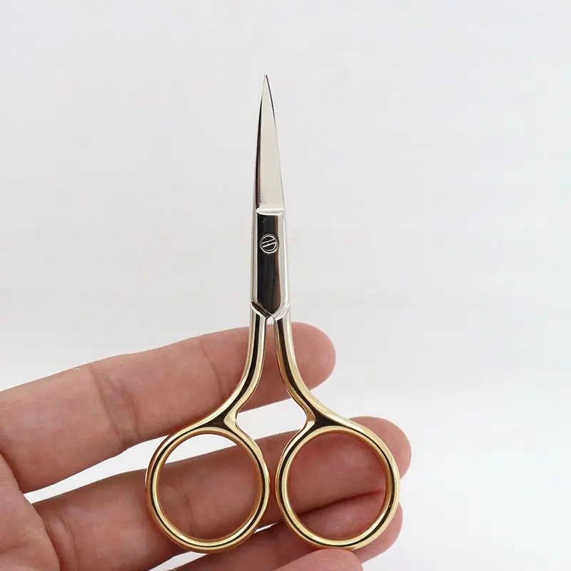 European-style Eyebrow Scissors Stainless Steel Nose Hair Cutting Trimmer Facial Hair Remover Nail Cuticle Scissors Makeup Tool