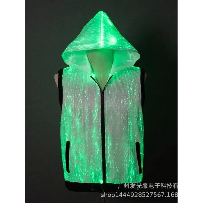 

Halloween Cosplay Glowing Colorful Fiber Optic Vest Party Costume Halloween Costume Music Performance Dance Bar Clothing