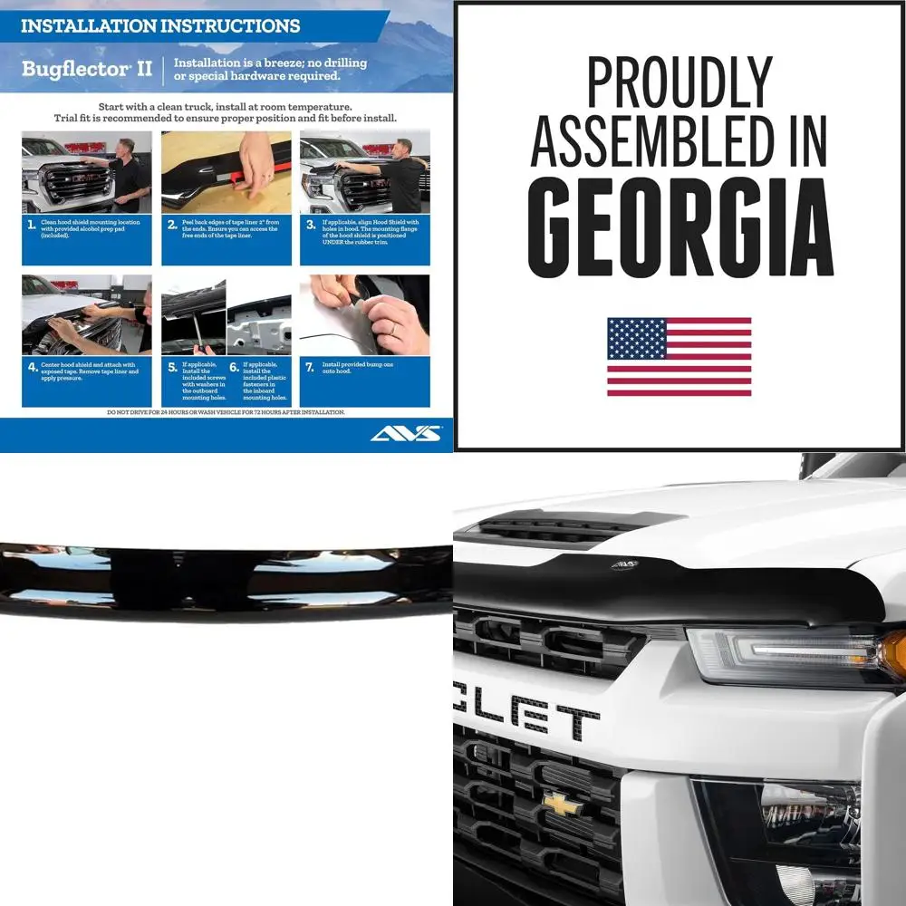 

[AVS] Bugflector II Hood Shield/Protector | Fits 1999-2002 Chevy Silverado 1500/2500 Light Duty, 01-02 Silverado 3500 + More | H