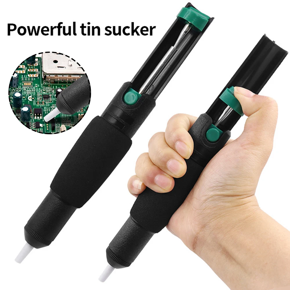 Desoldering Pump Manual Solder Sucker with Sponge Cover Portable Tin Sucker Tin Extractor Removal Tool Durable Powerful BJStore