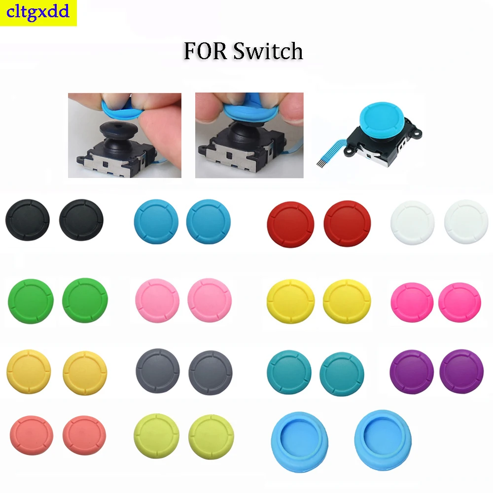 

cltgxdd 2piece FOR Switch NES Joy-Con controller silicone 3D simulation joystick cover thumb handle cover button module