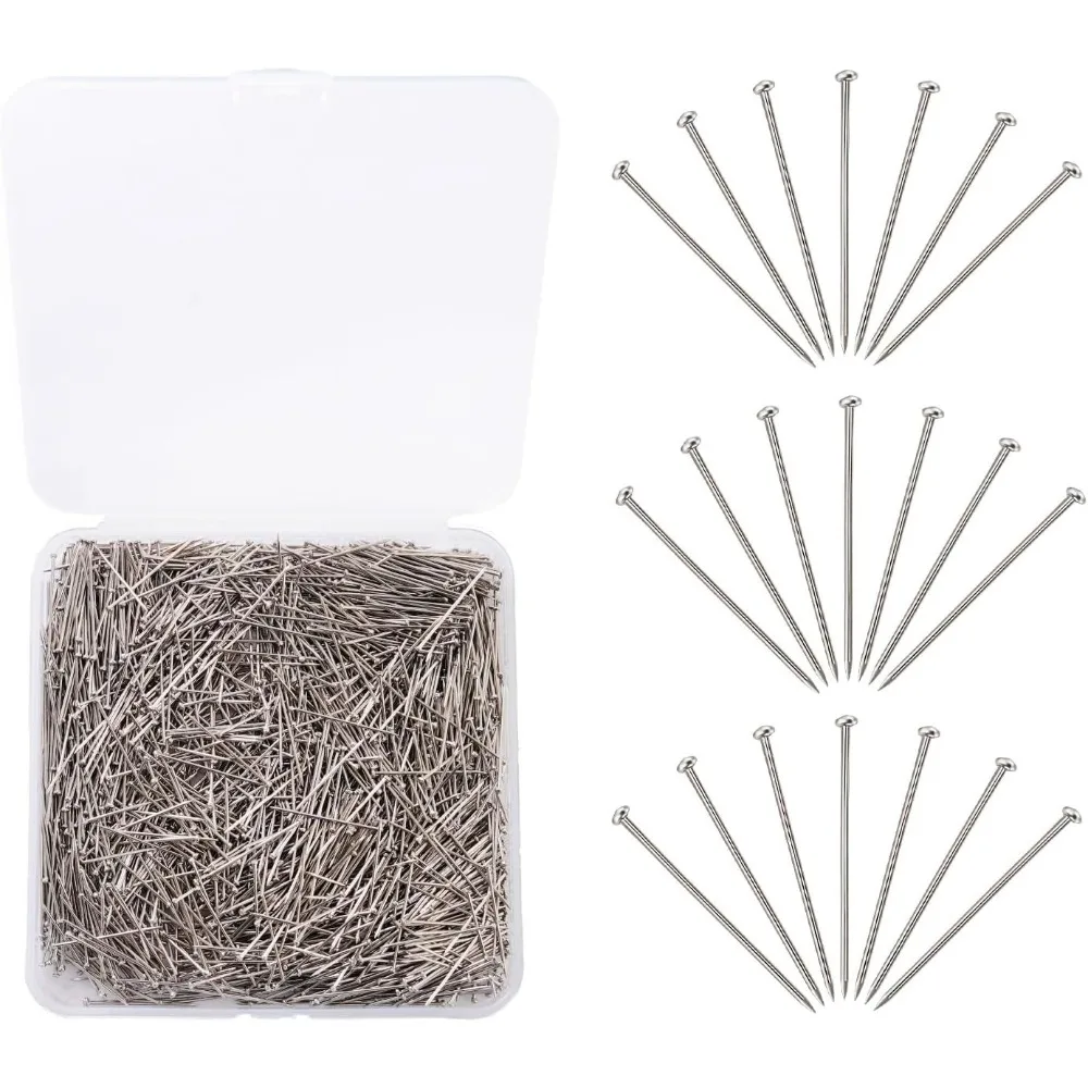 

US Shipping 800PCS Straight Pins Silver Flat Head Sewing Pins for Fabric Dressmaking Crafts DIY Jewelry Making Wedding