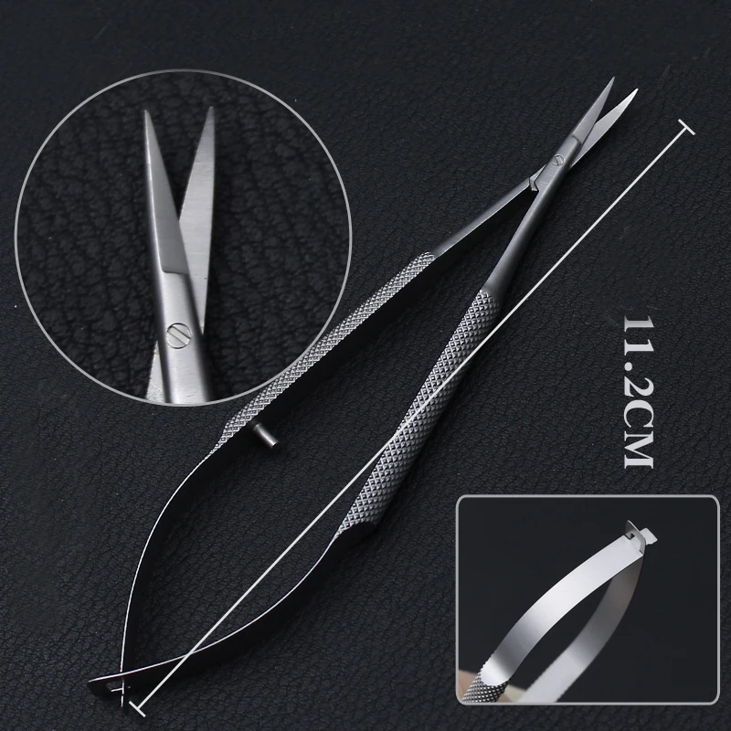 Mới 4 Cái/bộ Đèn Microsurgical Cụ 12.5Cm Kéo + Đường Kim Đựng + Nhíp Thép Không Gỉ Phẫu Thuật Dụng Cụ