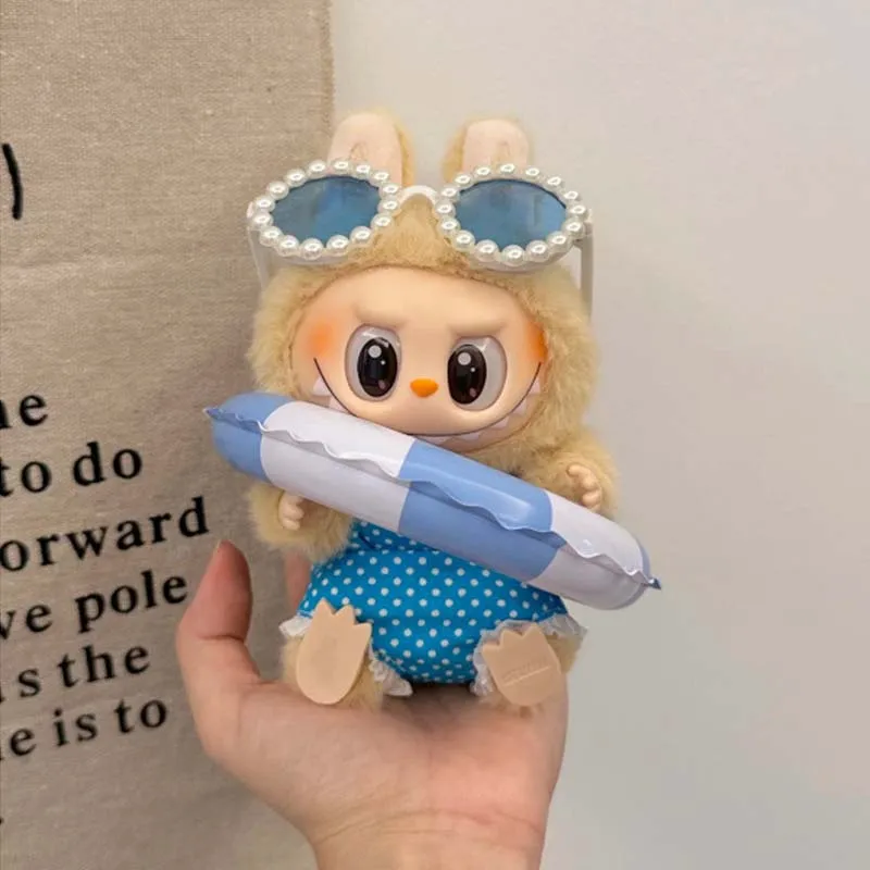 Labubu Doll Accessories Beach Sunglasses Swim Ring For 3.0 Labubu V1 V2 V3 Doll Swim Ring Outfit For Ropa Labubu  Accessories