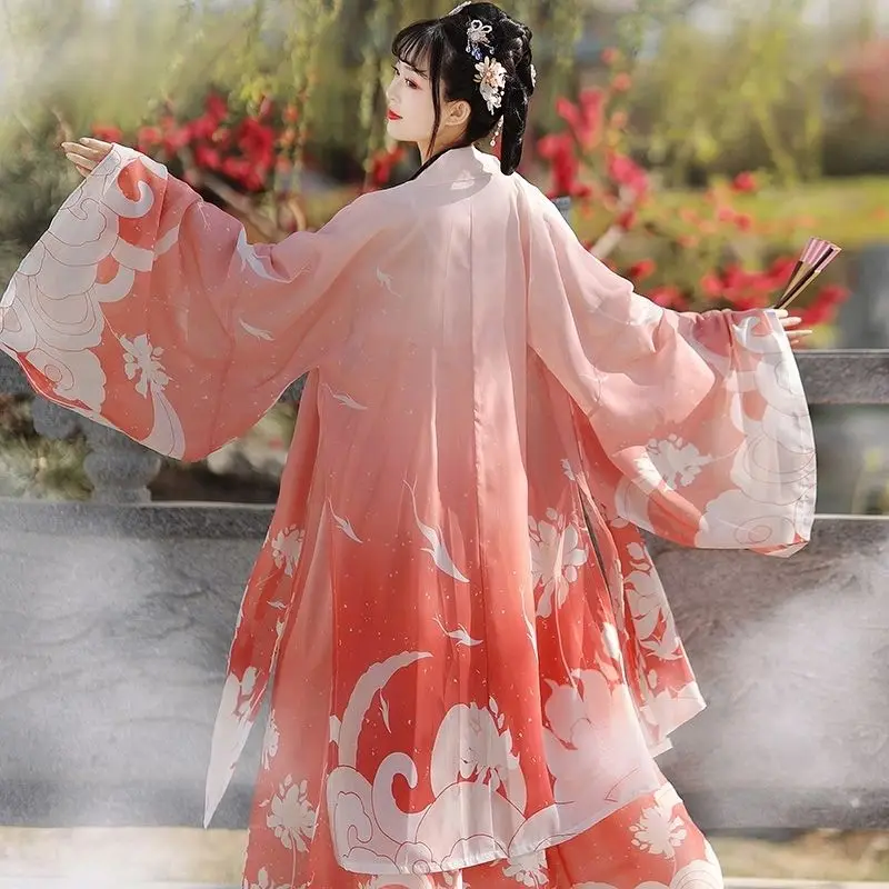 ‌ مجموعة Hanfu Tang Dynasty Ruqun - فستان تقليدي صيني مصنوع يدويًا، ملابس يومية للطلاب، هدية للنساء