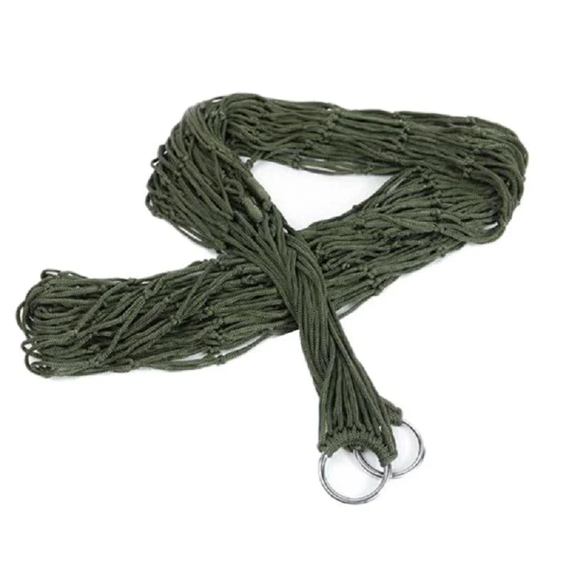 Portable Camping Hammock, Nylon Net Hanging Bed for Outdoor Garden Beach Travel with Rope image 3