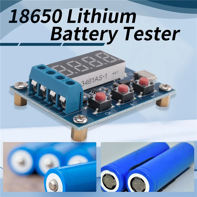 -B15B 1 pezzo ZB2L3 Blu Tipo di scarica di carico esterno 1.2-12V Batteria 18650 Misuratore di scarica del tester di capacità uguale