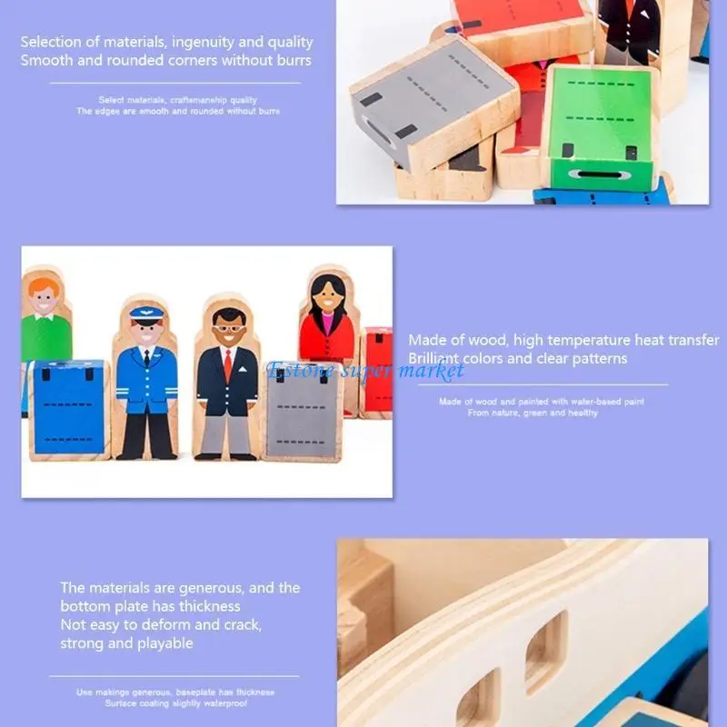 

090B Kids Sliding Car/Wooden with 2Deck Trailer Truck Baby Push & Go Playset