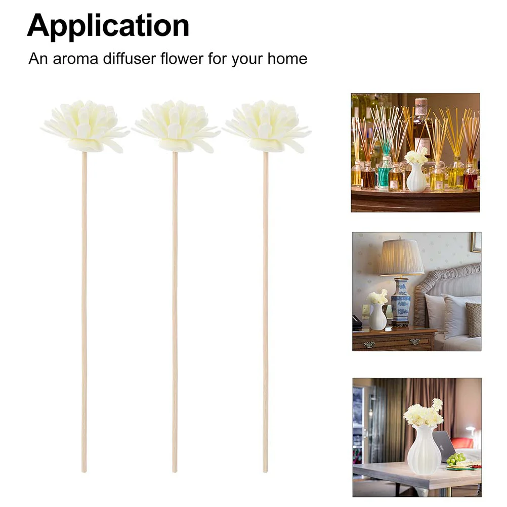 10 Pcs Diffuser Aromatherapy Rattan Perfume Accessories Essential Oil Flower Sticks with White Simulated Office