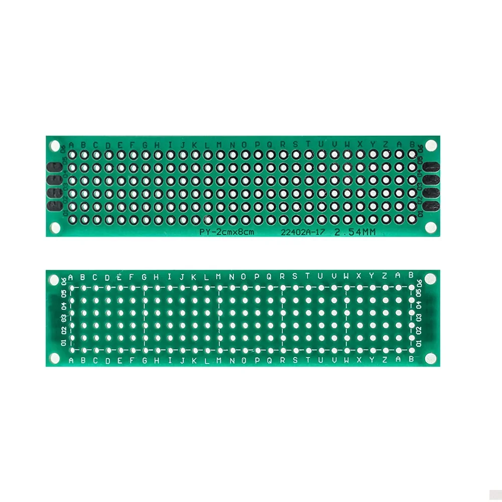 5PCS 2*8CM d Single Side PCB Board Prototype Board Green DIY Universal Circuit Boards Electronic Kit