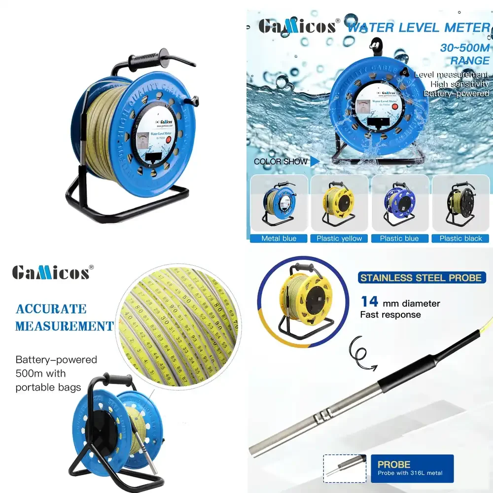 

GLT500A 30m-500m Well Borehole Water Level Deep Meter with Sounder