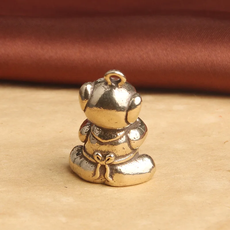 Pure Brass Nafu Pig Keychain Pendant Zodiac Pig Wealth Attraction Pendant Street Vendor Small
