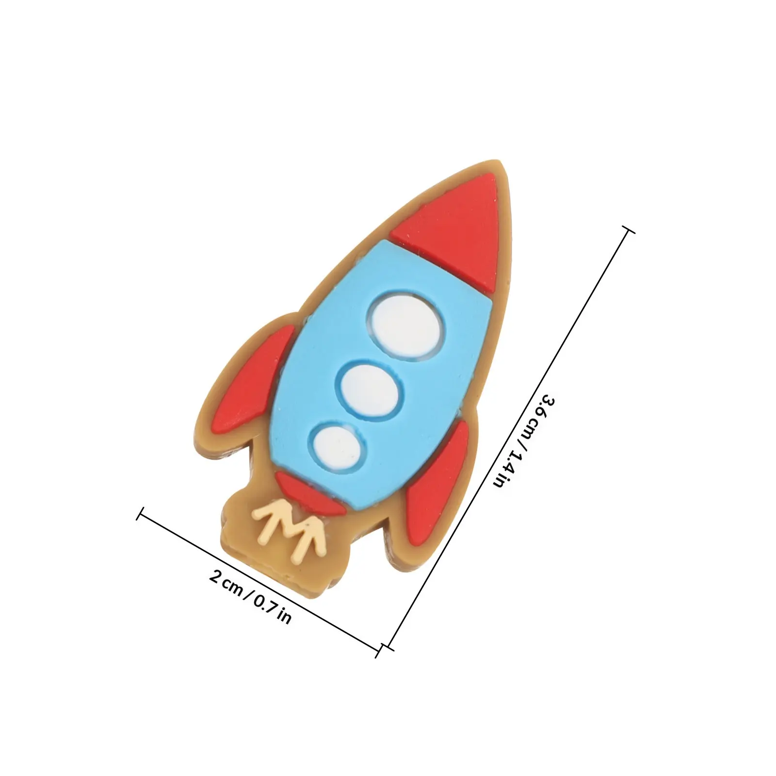 6Pcs Rocket Pencil Extender PVC Pencil Cap Protector Soft Comfortable Design Cartoon Decorative Tip Cover for Creative Writing