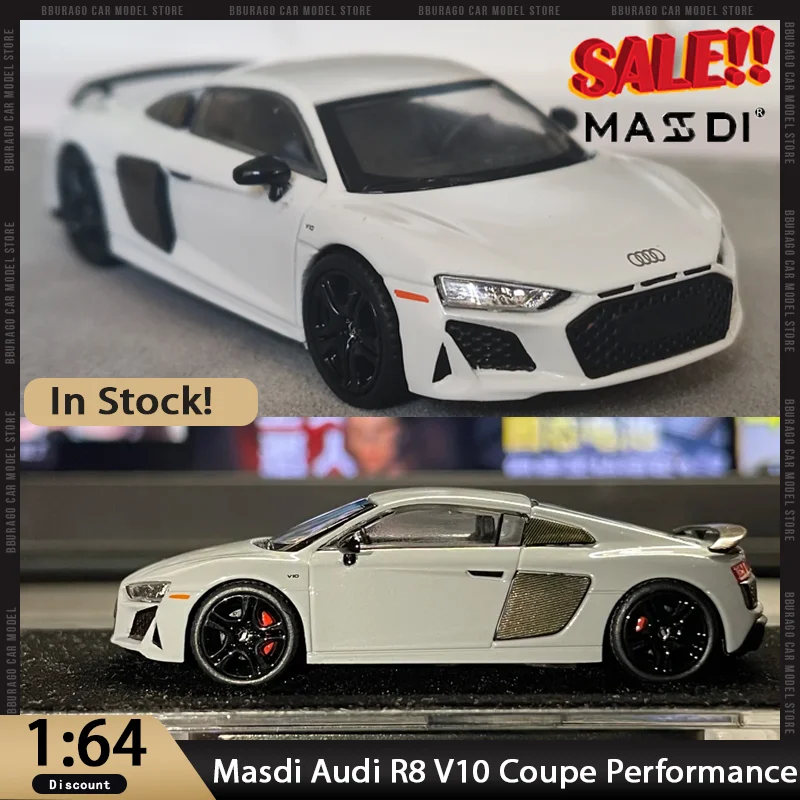 

Новинка в наличии Masdi 1:64 Audi R8 V10 Coupe Performance Car из сплава, миниатюрный литой под давлением 2022, украшения Audi R8, игрушки на заказ, подарок для ребенка