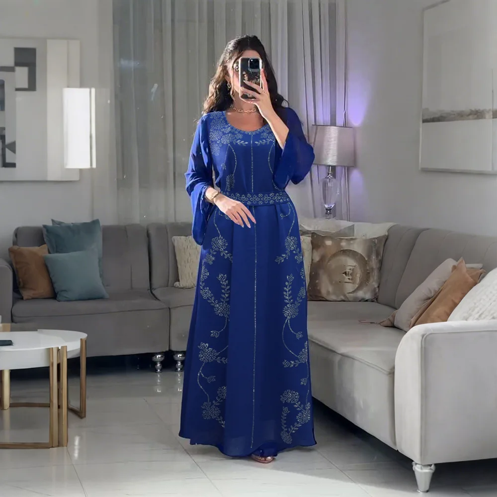 

Beading Muslim Dress Women Ramadan Abaya Khimar Jilbab Kebaya Kaftan Robe Beading 2026 Eid Hijab Dresses Kimono Islam Clothing