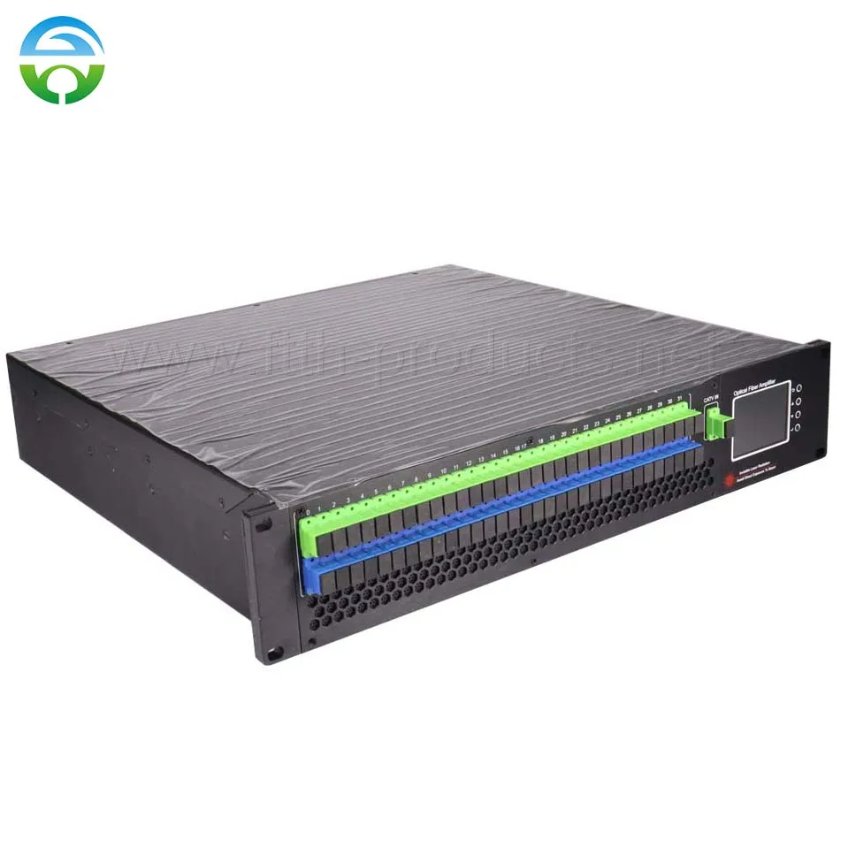 AM32P13W 1550nm CATV Optical Amplifer 32x13dBm With WDM SC/APC SC/UPC Dual Power Supply