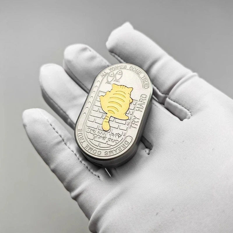 

Cat Rhythm EDC Dense Current Bubble Sound Mechanical Metal Fingertip Push Card Decompression Toy