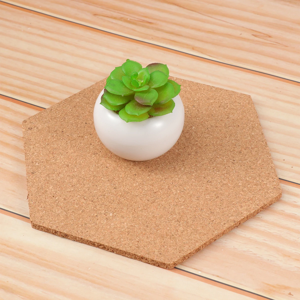 

3 Pcs Cork Board Message Corkboard Self-adhesive Sticker for Home Photo Wall Memorandum Hexagon Bamboo