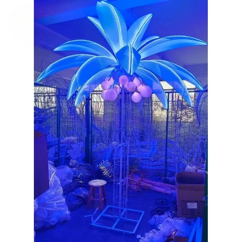 

Beach Background Decorative Tree Lamp Road Light Stage Decoration Luminous Coconut Tree for Wedding Backdrop Decoration