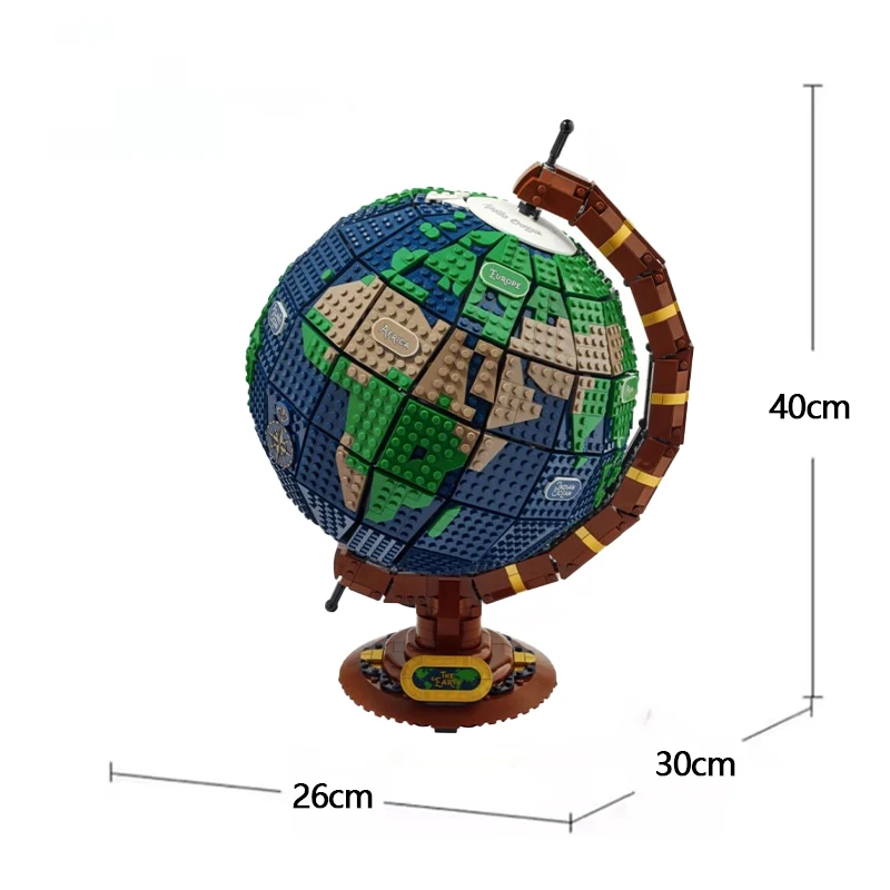 Blocs de construction Globe série créative (2585 pièces)-bricolage modèle de carte du monde géographie jouets éducatifs pour adultes cadeau de vacances