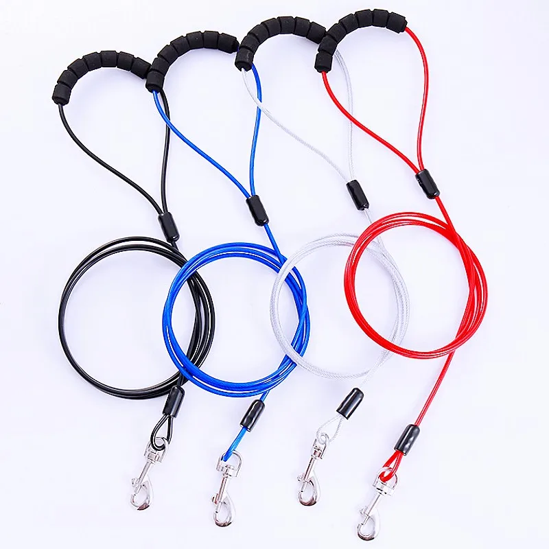 Dog Leash Dogs Chain Steel Wire Leashes for Dog Walking Anti-bite Puppy Training Leash Soft Handle Dogs Leashes Pet Accessories