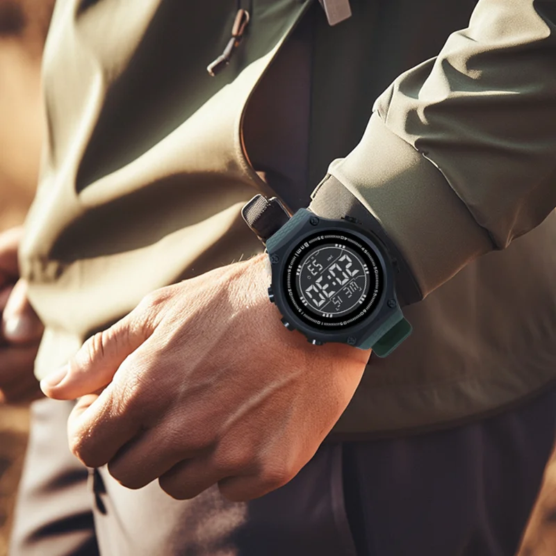 ساعات إلكترونية BNMI للرجال، ساعة رياضية رقمية متعددة الوظائف مقاومة للماء، شاشة LED للتقويم، ساعات رجالية مضيئة #3