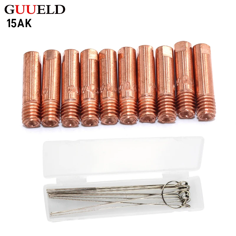 20pcs 15AK Torch/Gun Consumables MIG Wire Electric Welding Tips  for MAG MIG Welding Machine with One Box Dredge Neeles