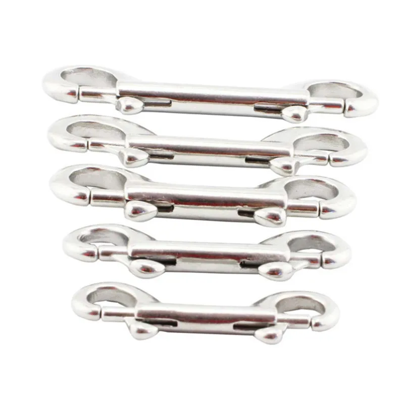 316 Stainless Steel Double Ended Snaps Hooks Scuba Diving 65mm\76mm Hook Double Ended Bolt Snap Buckle Metal Clip