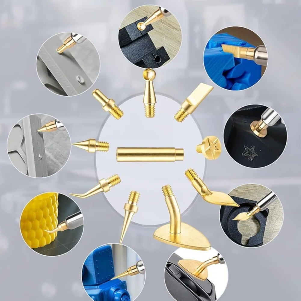 TS100 Soldering Iron Replacement Tips 17pc Heat Set Engraving Tool Kit for 3D Printing Trimming Smoothing and Hot Melt Processes view 5