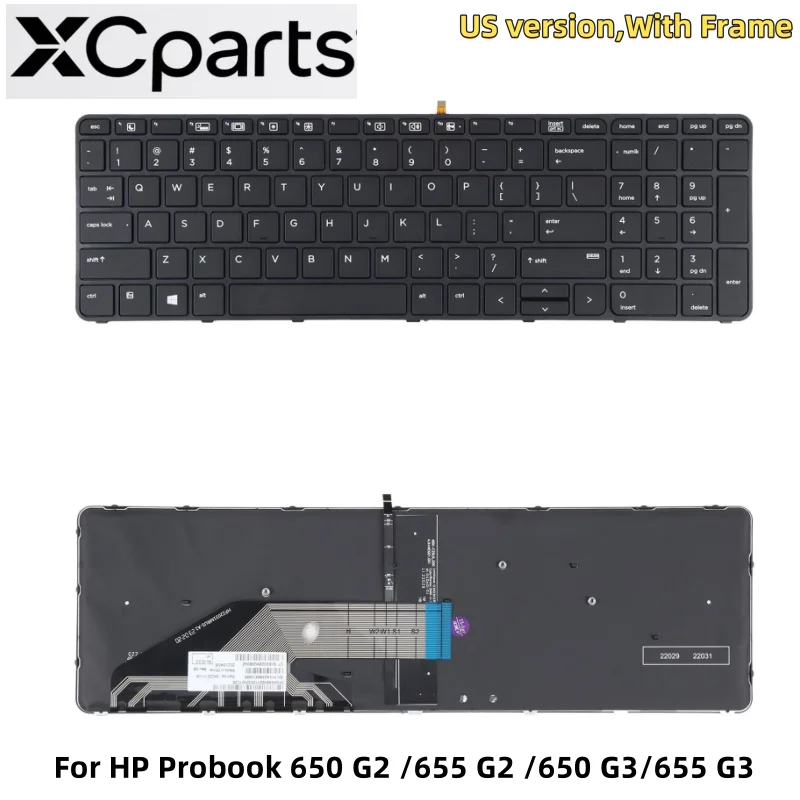 Nuevo teclado de ordenador portátil para HP Probook 650 G2 /655 G2 /650 G3/655 G3 US con marco en Stock versión de EE. UU.
