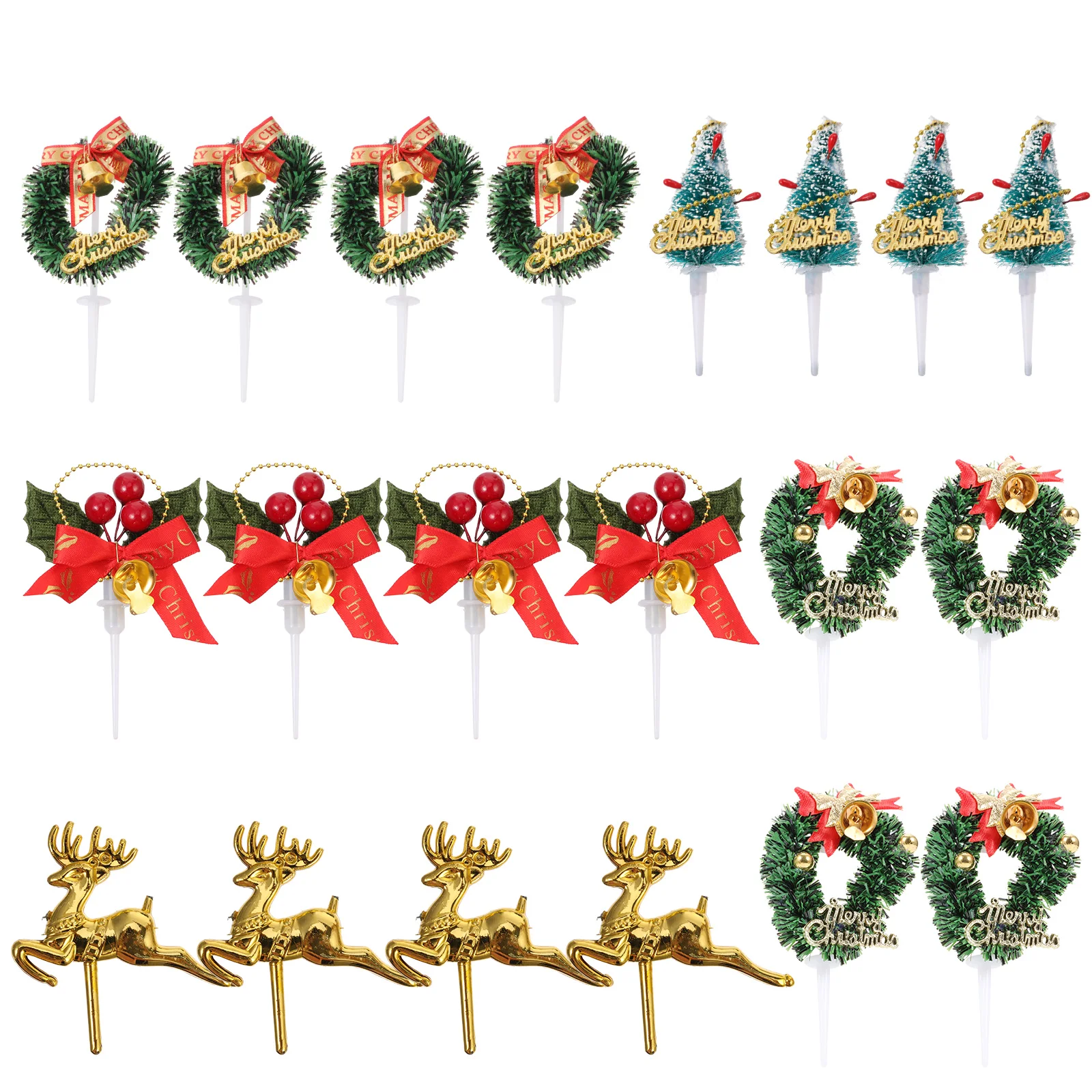 

20 Pcs Cake Decoration naments Insert Cards Toppers Cupcake Baking Decorations Christmas Party Supplies Lovely Picks