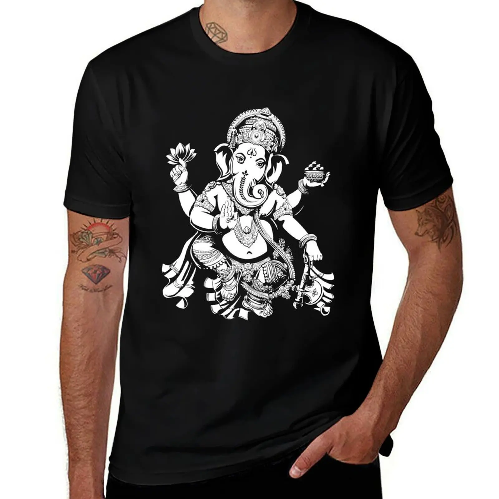 

Lord Ganesh for dark colours T-Shirt t shirts for man cotton soft t shirt man casual T-Shirt