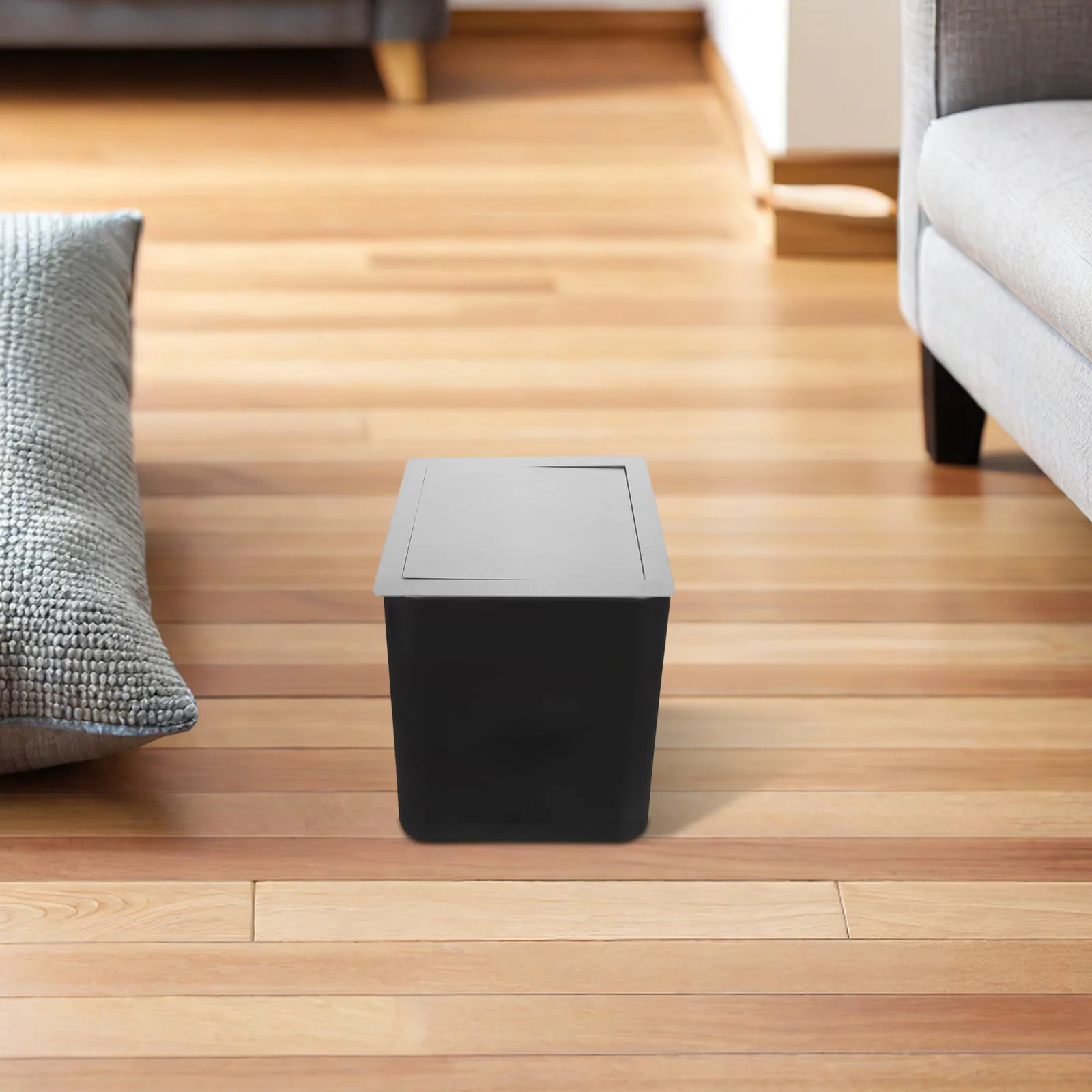 

Stainless Steel Trash Can Lid Recessed Countertop Garbage Cover Swing Flap For Kitchen Bathroom Office - Drop-In Bin