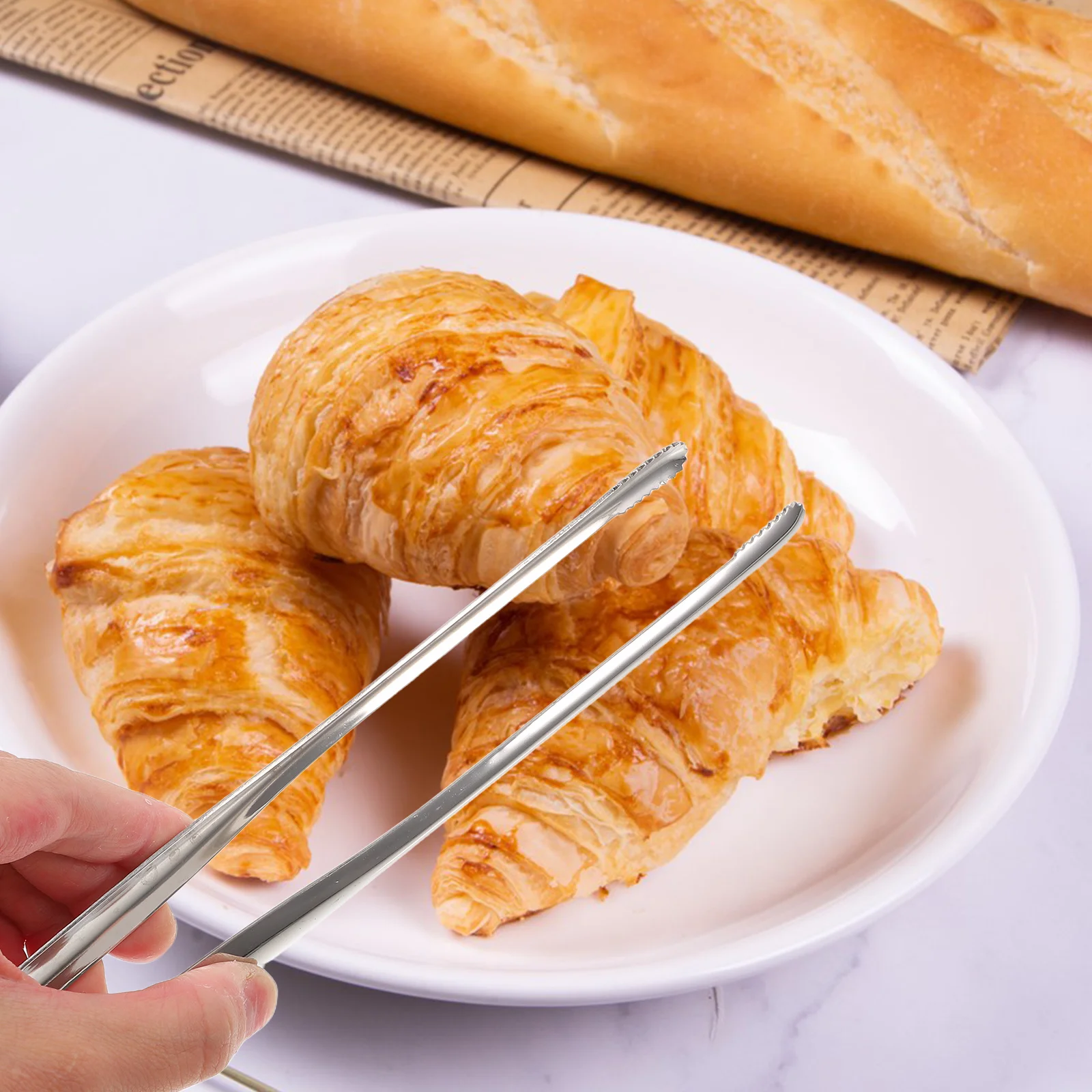 

2Pcs Stainless Steel Bbq Tongs Japanese Style Food Clamp Heat Resistant Rust Proof Ergonomic Design for Outdoor Barbecue and