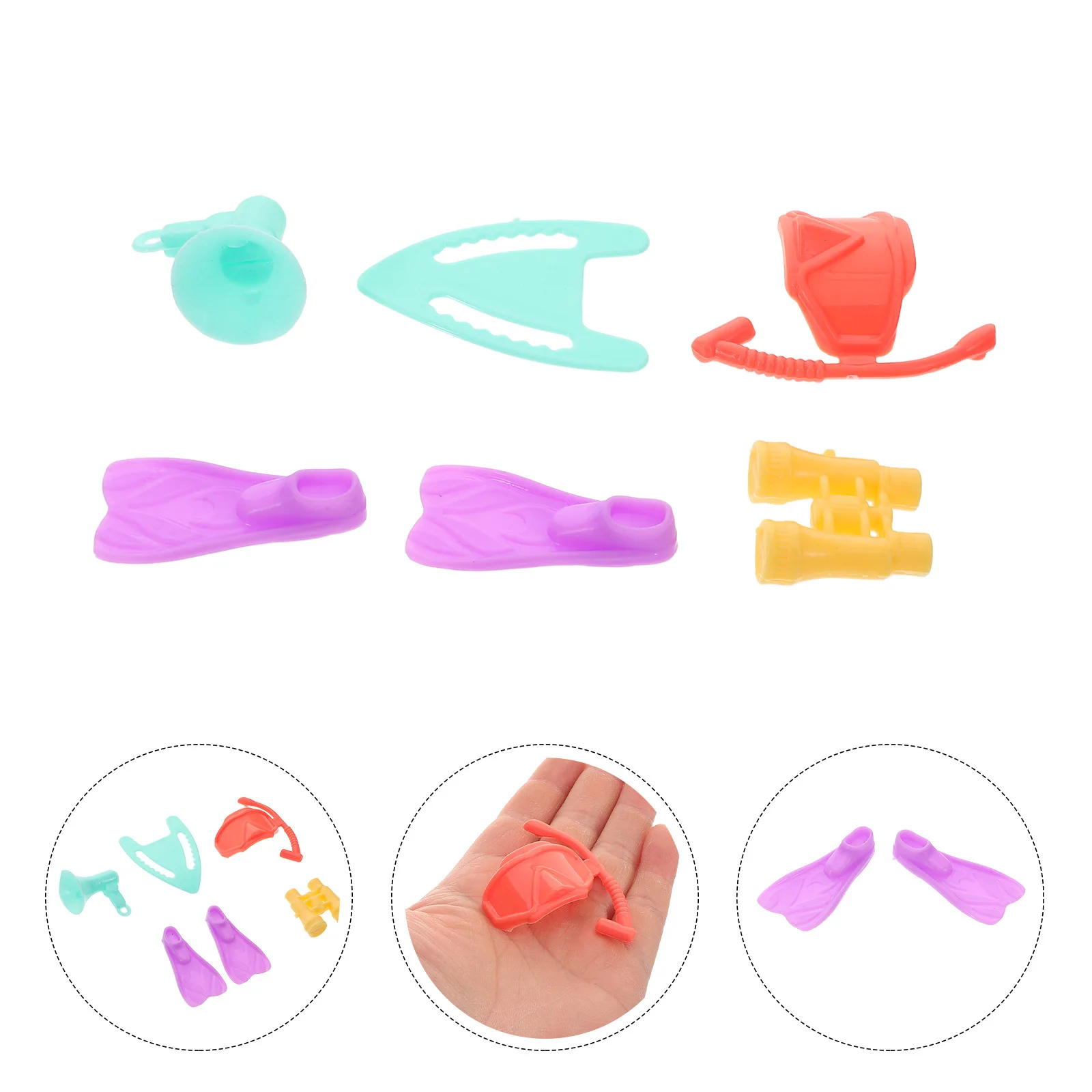 6-set accessoires Mini-duikuitrusting voor plastic snorkeluitrusting Zuurstofcilinder Flipper Pool Party Play Water Games Dive